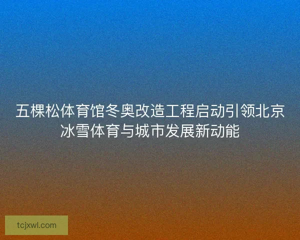 五棵松体育馆冬奥改造工程启动引领北京冰雪体育与城市发展新动能