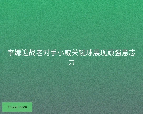 李娜迎战老对手小威关键球展现顽强意志力