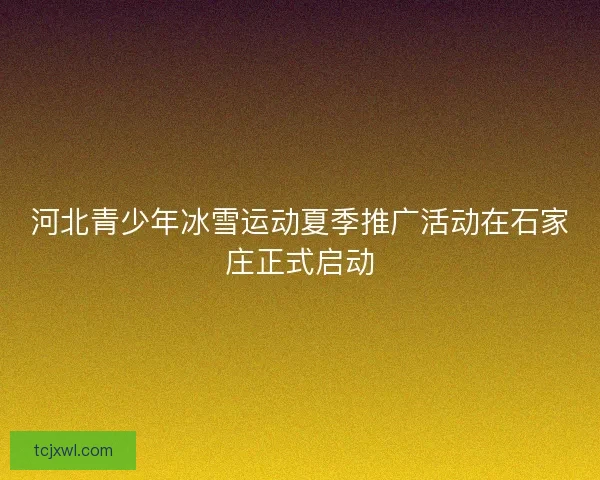 河北青少年冰雪运动夏季推广活动在石家庄正式启动 河北青少年冰雪运动夏季推广活动在石家庄正式启动